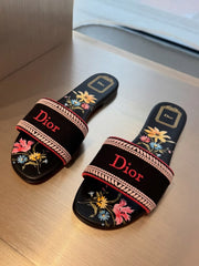 CD embroidered slipper