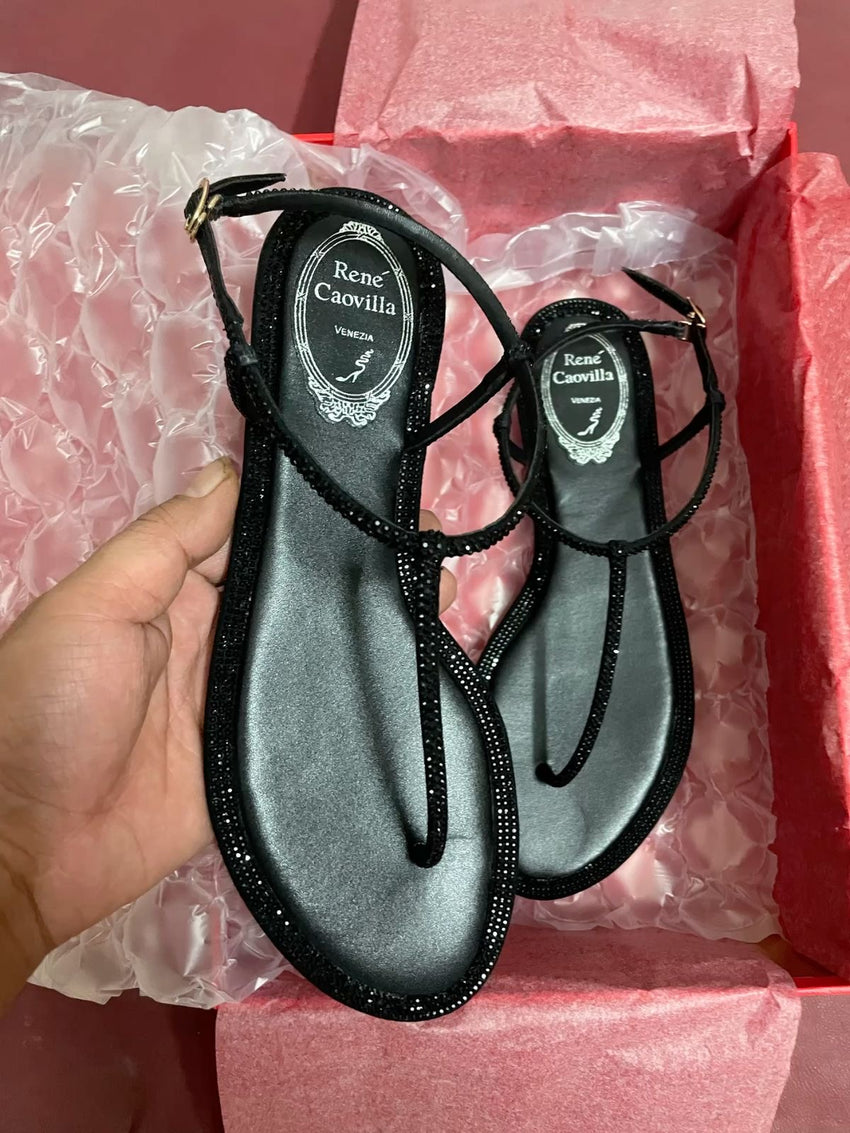 famous brand rene covila slipper