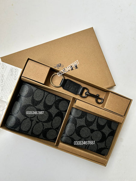 Coach leather 2 in 1 wallet keychain